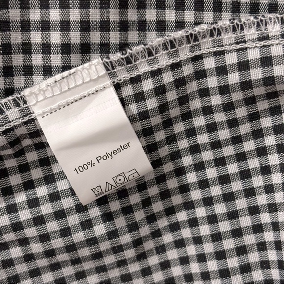 Black & White Gingham Pattern Button-up Tiered Mini Dress - Picture 7 of 7